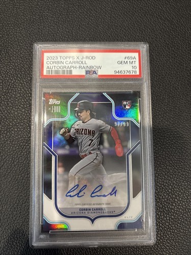 2023 Topps X J-Rod - Corbin Carroll Rainbow Autographs /99 PSA 10