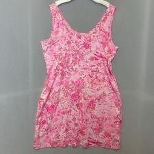 Lilly Pulitzer Dress XXL Pink Newberri Tank Seaside Scene Sleeveless