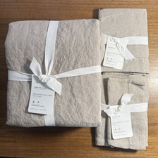 Pottery Barn BELGIAN FLAX LINEN Duvet King/Cal King  2 Standard Shams DARK FLAX