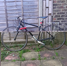 Charge Grater 700C Hybrid Bike 54cm Black Flat Bar Caliper Brakes Rear Rack