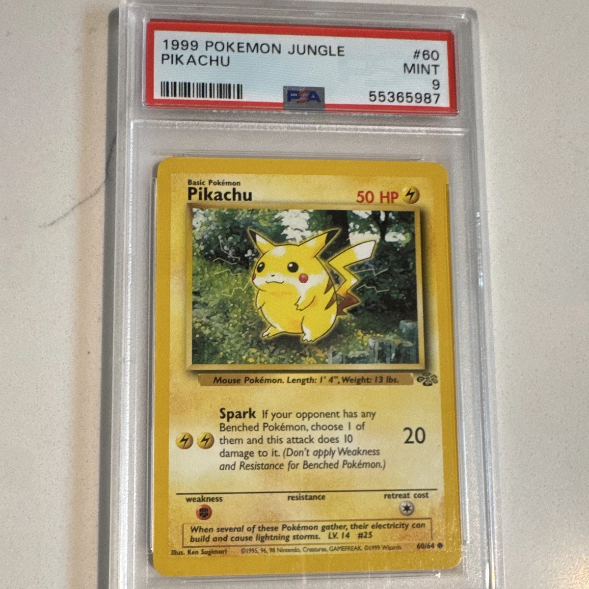 Pikachu Pokémon TCG Grade 9 Jungle Individual Collectible Card