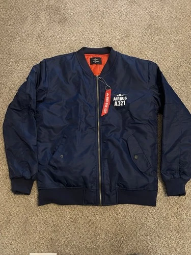 Asstseries Men’s Bomber Jacket Size Medium Airbus A 321 video thumbnail