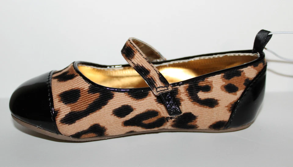 baby Gap NWT Girls 6 7 8 9 Bryant Park Leopard Mary Jane Ballet Flats Shoes - Image 3 of 4