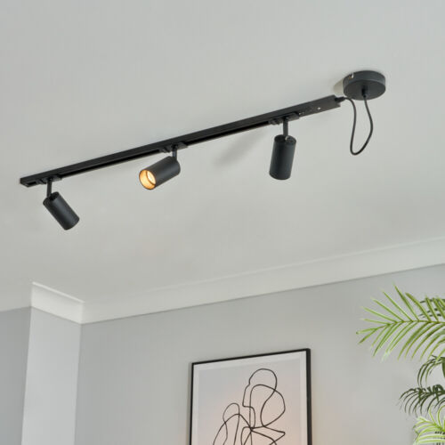 Litecraft Bexley 1 Metre Track Light Kit with 3 GU10 Heads - Black Clearance - Picture 6 of 9
