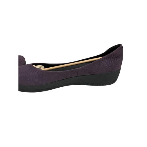 FitFlop Damen 11 SuperBallerinas flache bequeme Schuhe tiefe Pflaume Schlangenprägung - Bild 3 von 5
