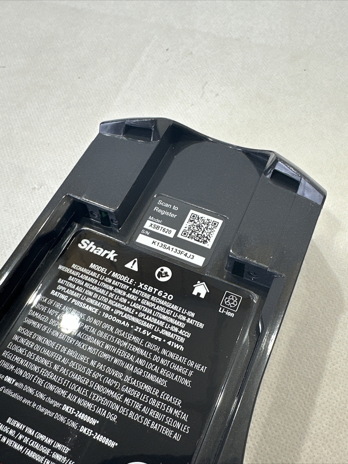 Shark LithiumIon Removable Battery XSBT620 for Rocket Pet Pro Vacuums