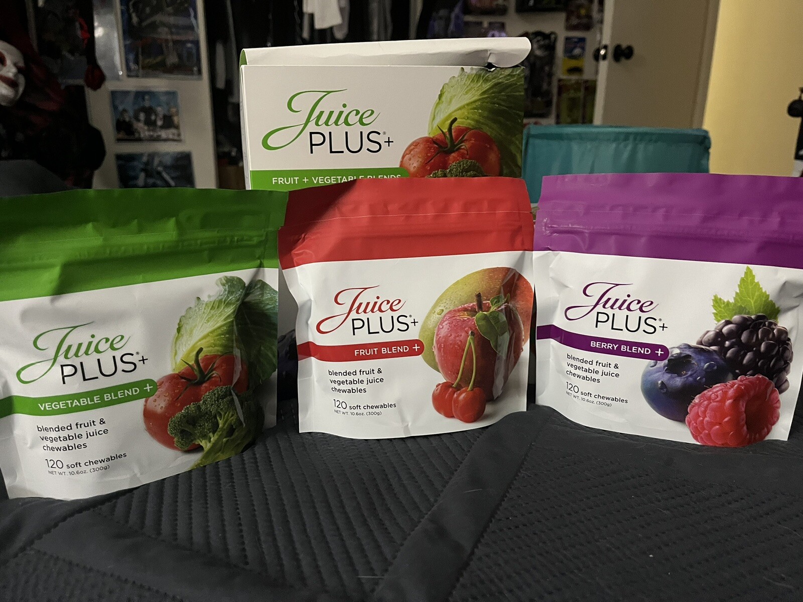 Juice Plus Chewable Gummies 3 Bags vegetable blend, fruit blend and