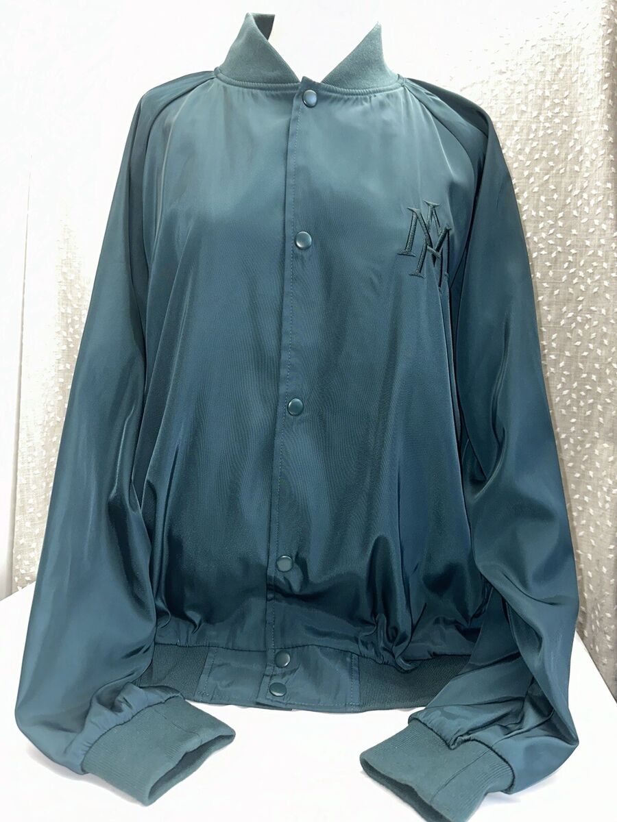HOTEL 1171 Hotel California Satin Bomber Jacket Green With HOTEL 1171 Hotel California Satin Bomber Jacket Green With