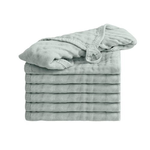 Konssy Lot De 6 Langes Anti-Bavoir En Mousseline 100% Coton – Grand Format Pour Bébé Fille Et Garçon (Orange)