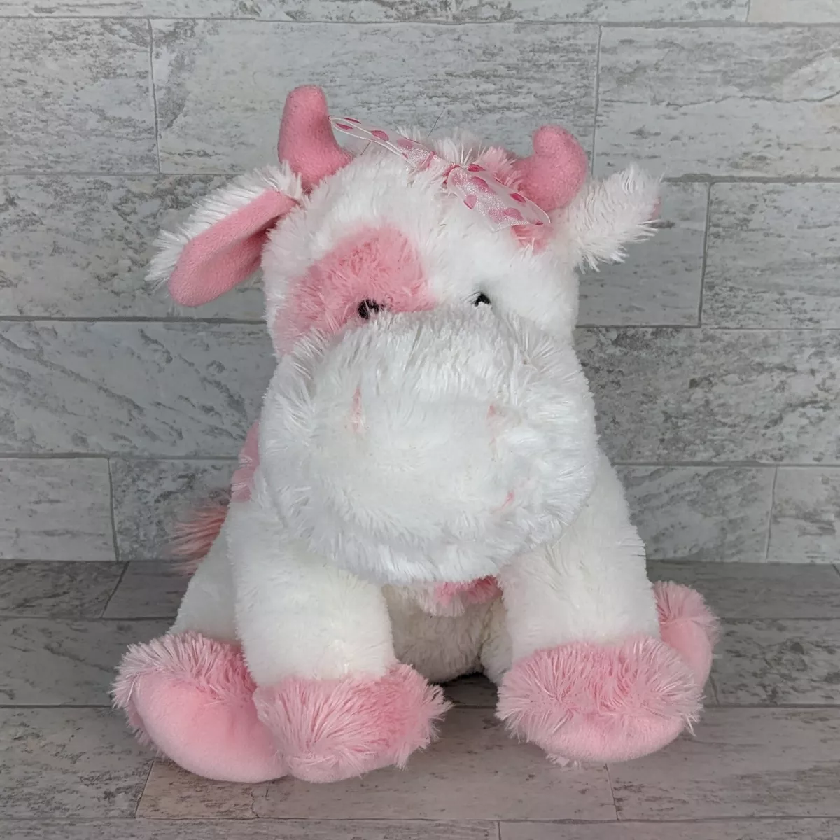 Pink cow stuffed best sale animal