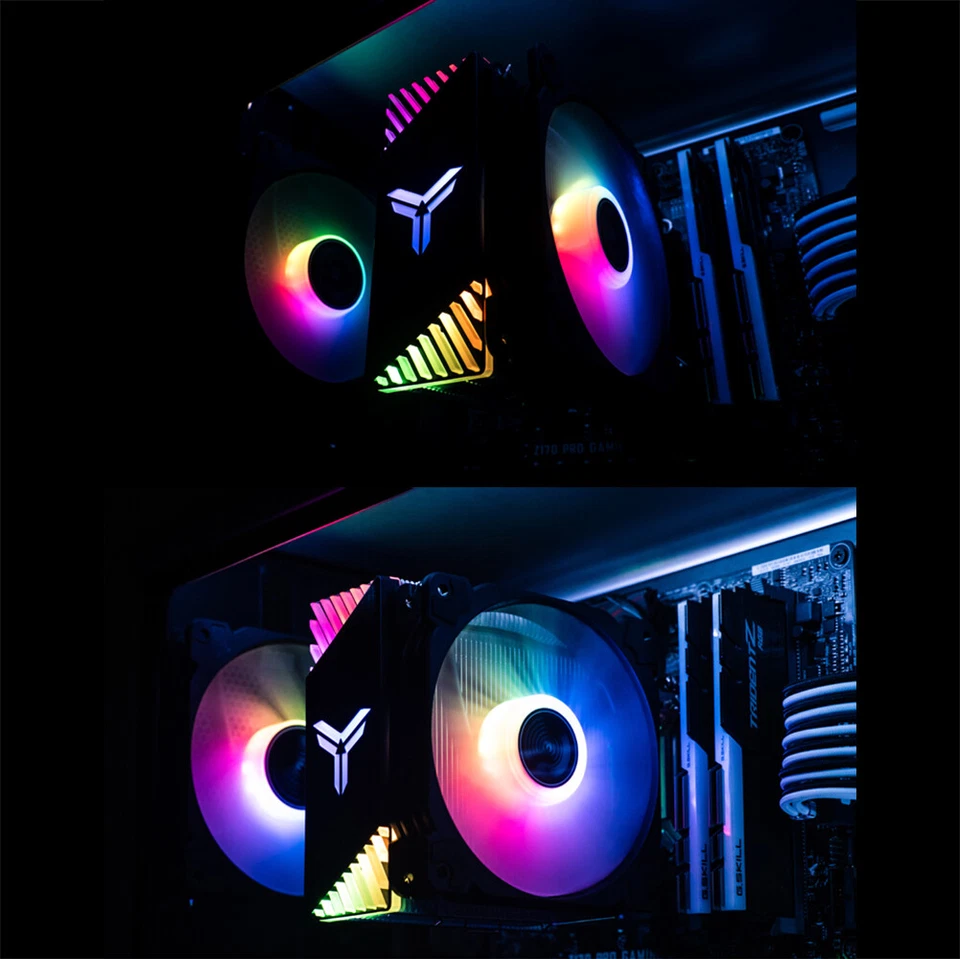 CPU Cooler ARGB PWM Computer Heatsink 4 Copper Heatpipes LED Radiator 120mm Fan - Image 4 of 4