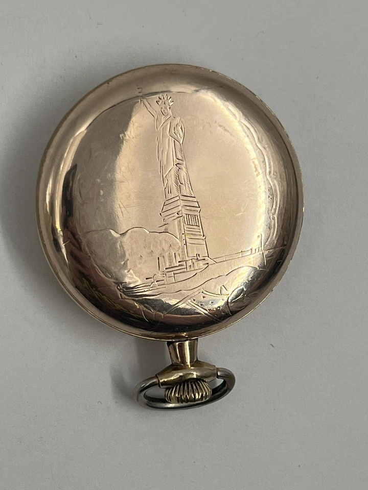 Карманные часы 1908 Waltham класс 620 размер 16s 15 камней статуя Свободы Dueber - Изображение 3 из 4