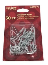 50 total silver metal Christmas Ornament Hooks 2.5" Long Hangers decor tree