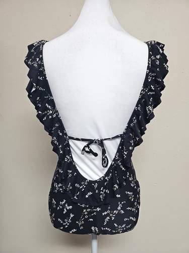 MICHAEL KORS Women's Swimsuit One Piece V-Neck Floral Print Tie Back.Size 12 - 第 8/14 張圖片