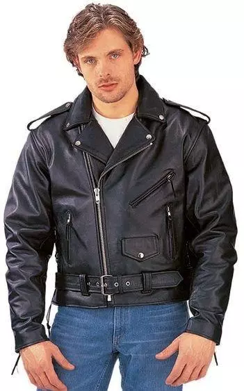 Unik Men's Soft Black Leather Motorcycle Jacket w/Hoodie #M6925VHGK