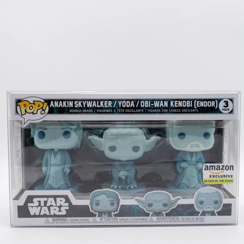 Funko Pop! Star Wars Anakin Skywalker Yoda Obi-wan Kenobi 3 Pack + Protector