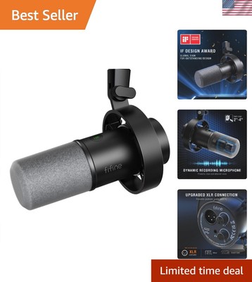 Dynamic XLR/USB Microphone for Podcasting & Streaming with Mute & Volume Control