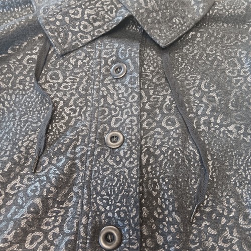 Ruby Rd. silver/grey animal print cotton blend light jacket size small - Picture 4 of 15