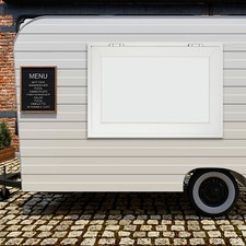 Food Truck Service Awning w/Drag Hook 50" x 30" Concession Stand Serving Window