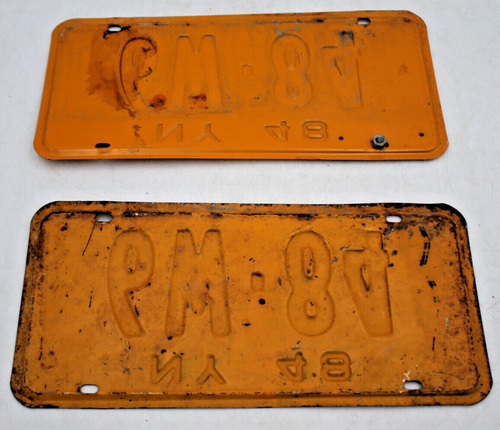 2pc NEW YORK LICENSE PLATE TAG PAIR 6W-84 1948 1949 Car Passenger - Imagen 3 de 3