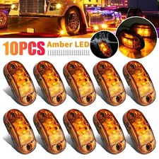 10PCS Marker Lights 2.5" LED Truck Trailer Oval Clearance Side Lamp Amber Yellow