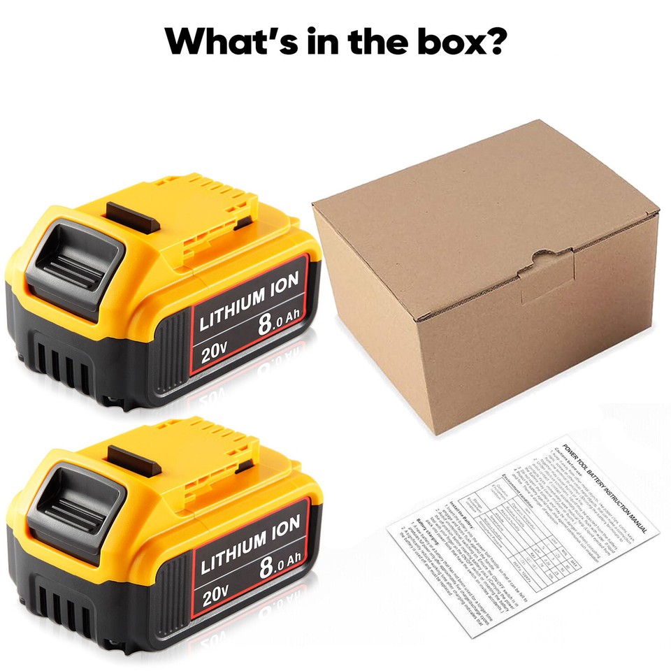 Dewalt 20v 2-Pack 8000mAh 20V Max Lithium-ion Batteries For Botswana Cordless Tool Battery Packs