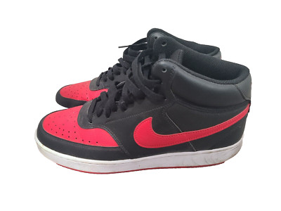 Nike Court Vision Mid DM8682-001 University Red Black Bred Shoes Mens‎ Size 10.5 Nike Court Vision Mid Mens DM8682-001 Black University Red  main image 3