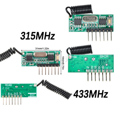 315/433MHz RF Module Receiver Remote Control 4-Way Learning Decoder Board DC