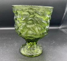 Vintage E O Brody Glass Vase Planter A102 Green Crinkle Cleveland OH USA