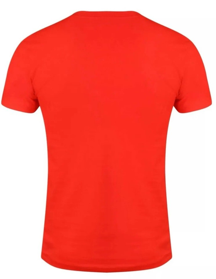 UK L. Genuine Gold's Gym Muscle Joe Logo TShirt. Red/gold. Fitness
