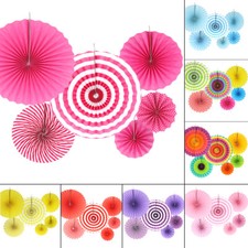 TtS 6x Paper Fan Flowers Wedding Birthday Party Tissue Paper Table Decoration UK