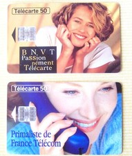Lot de 2 TC 1- Primaliste de France télécom, 2- BNVT Passionnément télécarte