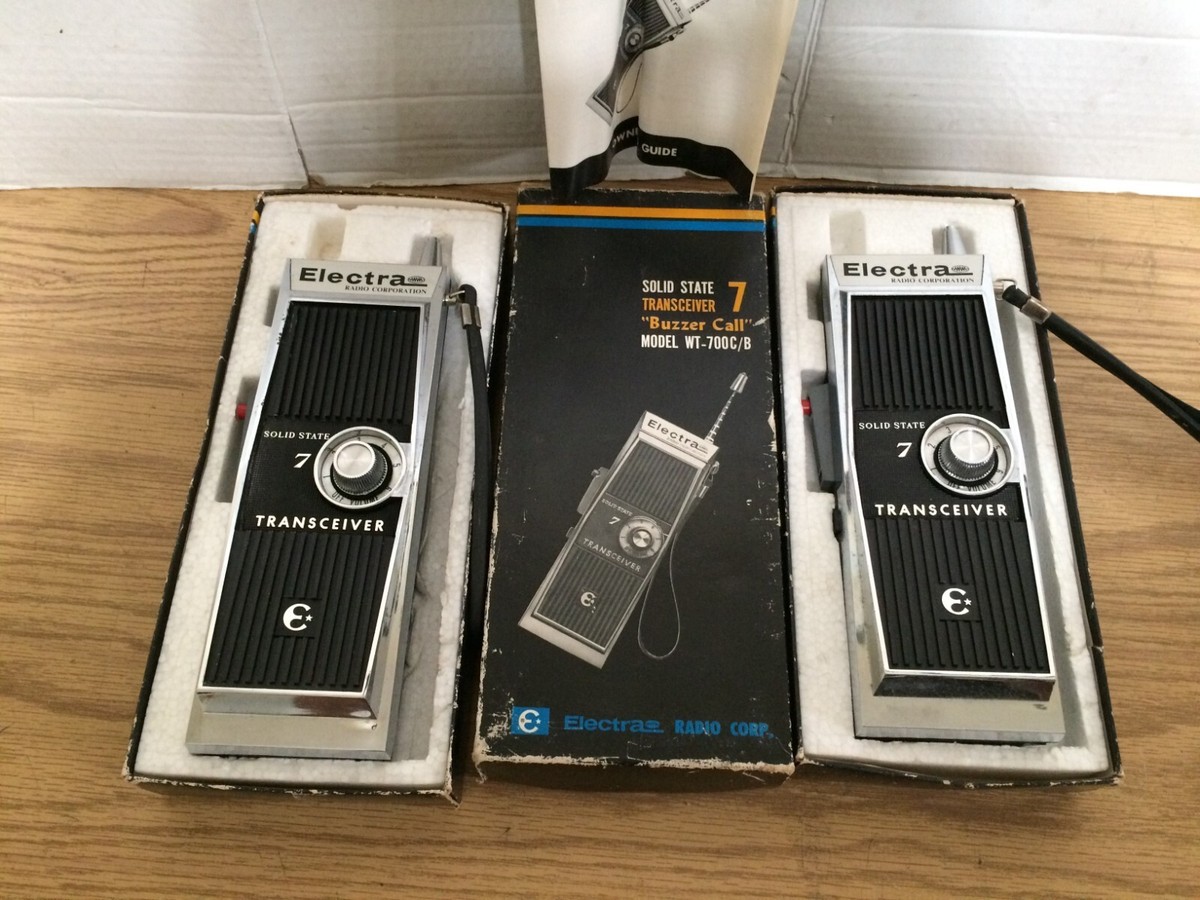 Pair Vintage Electra Solid State 7 Transceiver Radio Buzzer