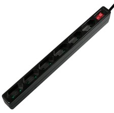 Logilink Multipresa 6 Posti Design Salvaspazio Nero