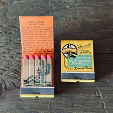 2 Vintage 1940 FEATURE Full Matchbook HACIENDA Mexican Restaurant Albuquerque NM