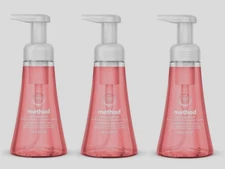 3 ~Method Pink Grapefruit Scent Foaming Hand Wash W/ Plant-Based Cleansers 10 oz