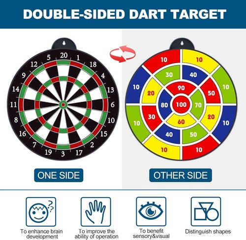 Magnetic Dart Board Set w/12 Darts - Fun Indoor Party Game for Kids Ages 5-12 - Picture 16 of 27