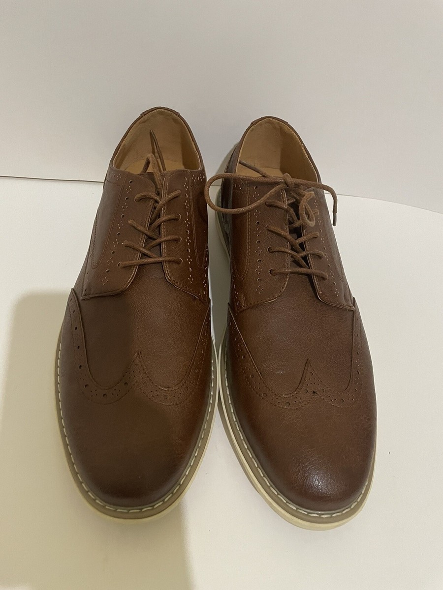 Nautica WINGDECK Pebbled TAN Brown Oxford Shoes Men display picture 2