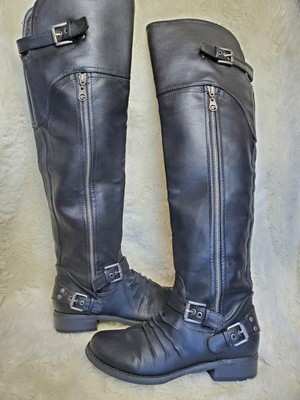 guess black knee high boots