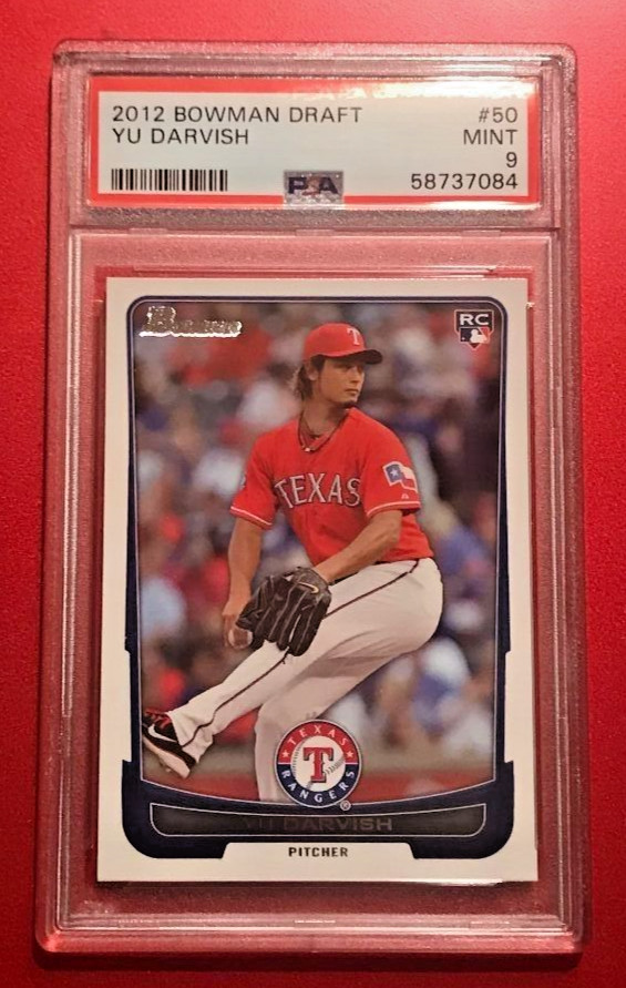 YU DARVISH Rookie 2012 Bowman Draft #50 PSA 9 Mint Texas Rangers