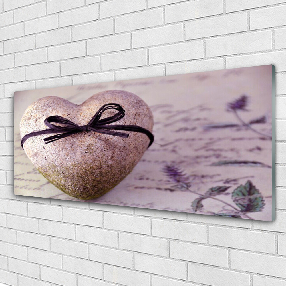Tableau moderne Art Cœur en verre pour habiller un grand mur vide