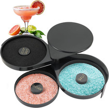 3-Tier Bar Glass Rimmer Bartender Tool with Sponge  Margarita Salt Rimmer Set,S