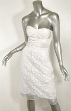 DOLCE & GABBANA White Eyelet Corset Bustier Knee-Length Dress 40 / 4 NEW $3350