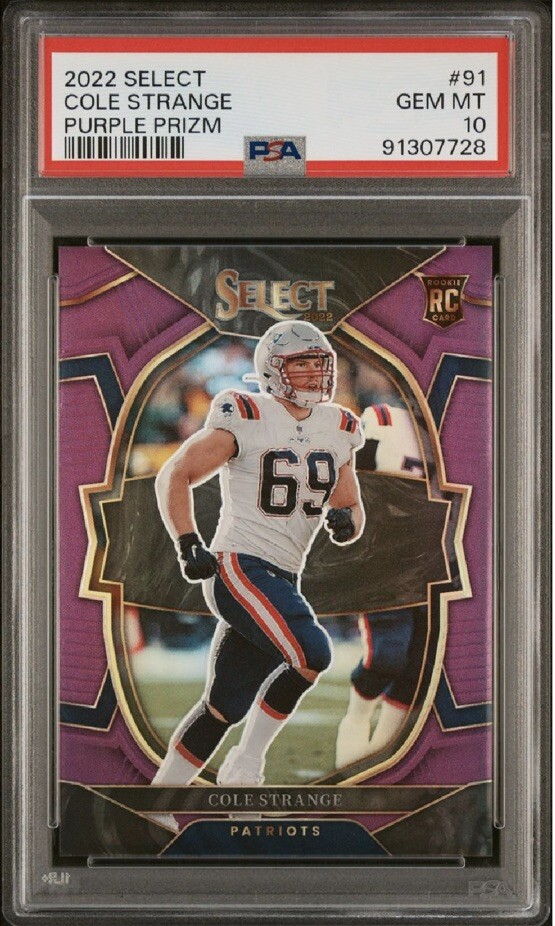 2022 COLE STRANGE PANINI SELECT PURPLE /75 ROOKIE #91 PSA 10