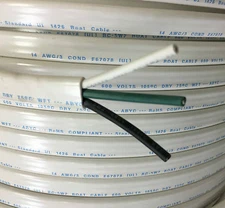 14/3 AWG Gauge Marine Grade Wire AC, Boat Cable, Tinned Copper, Flat Triplex