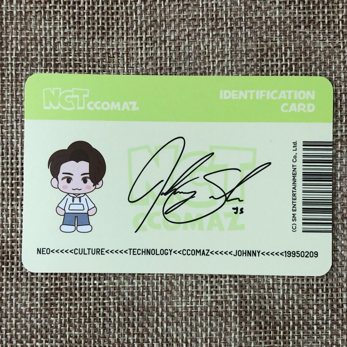 NCT JOHNNY [ CCOMAZ GROCERY STORE Official ID Card Photocard ] New NCT CCOMAZ Johnny