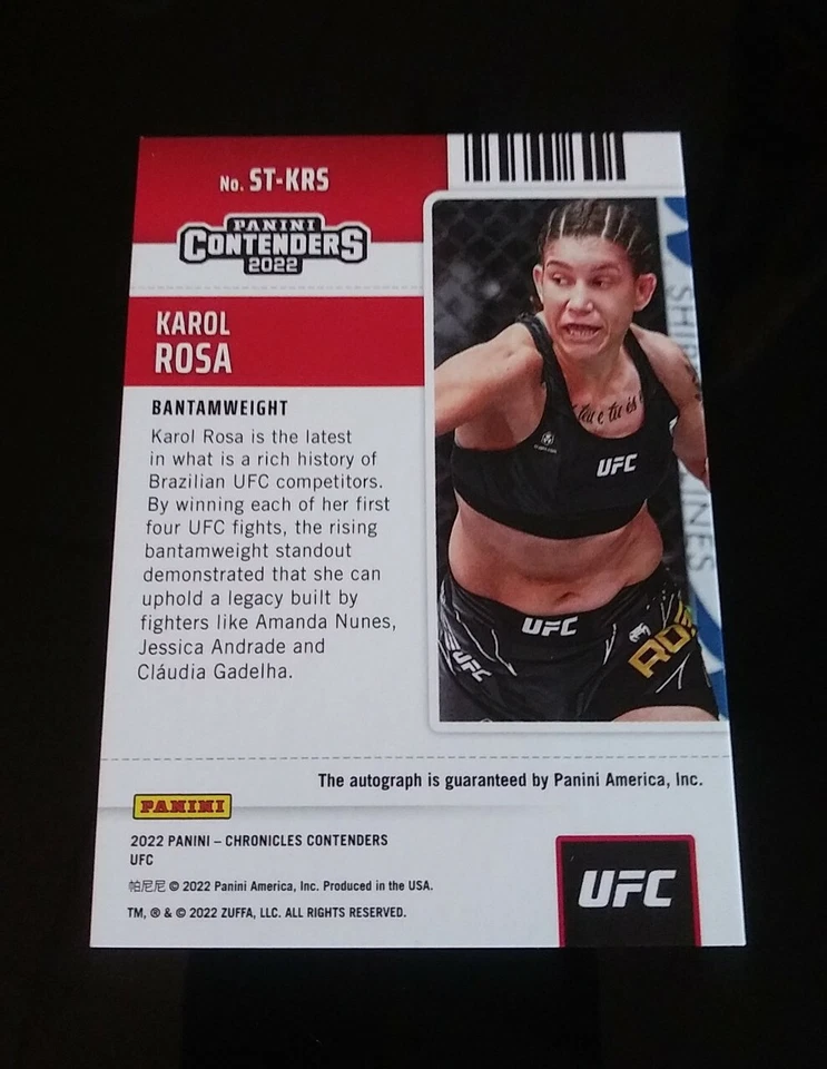 2022 Contenders UFC Karol Rosa Auto Rookie Season Ticket Cracked Ice RC #02/25 - Image 2 of 2