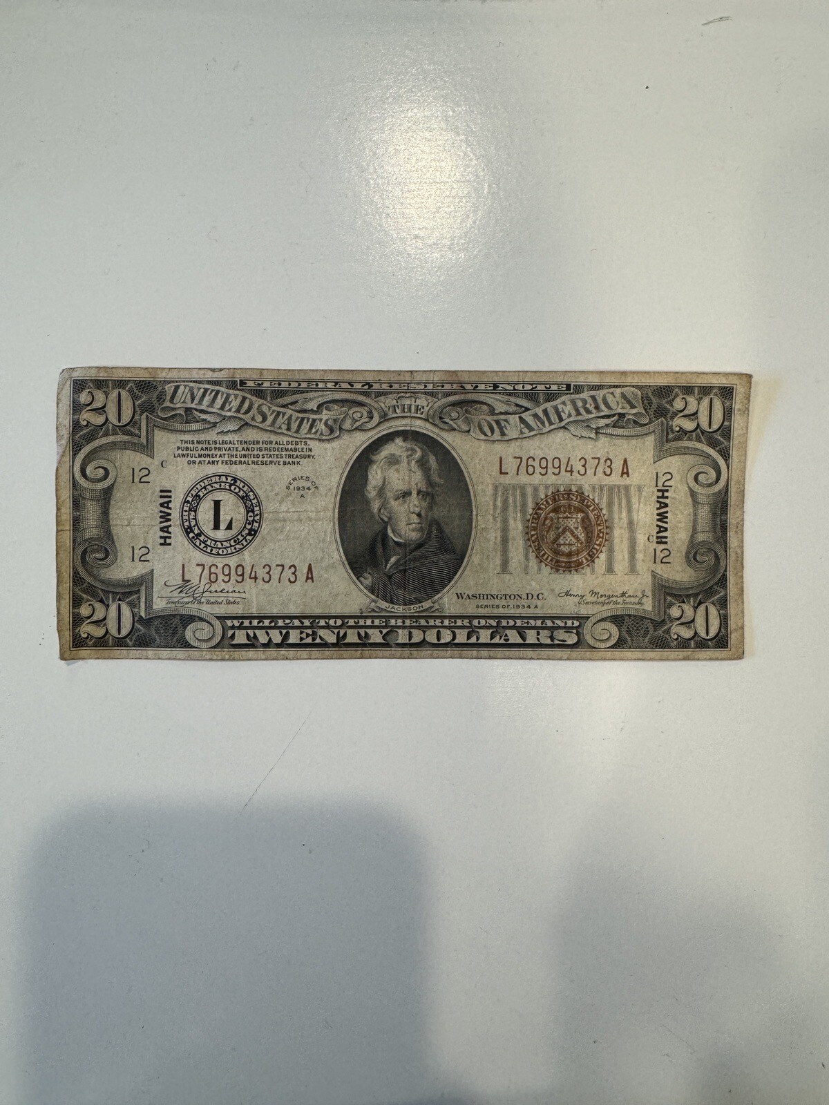 1934 A HAWAII Twenty Dollar Bill 20 Federal Reserve Note BROWN SEAL eBay