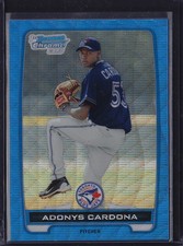 2012 BOWMAN CHROME PROSPECTS BLUE WAVE REFRACTOR ADONYS CARDONA #BCP7 JAYS 