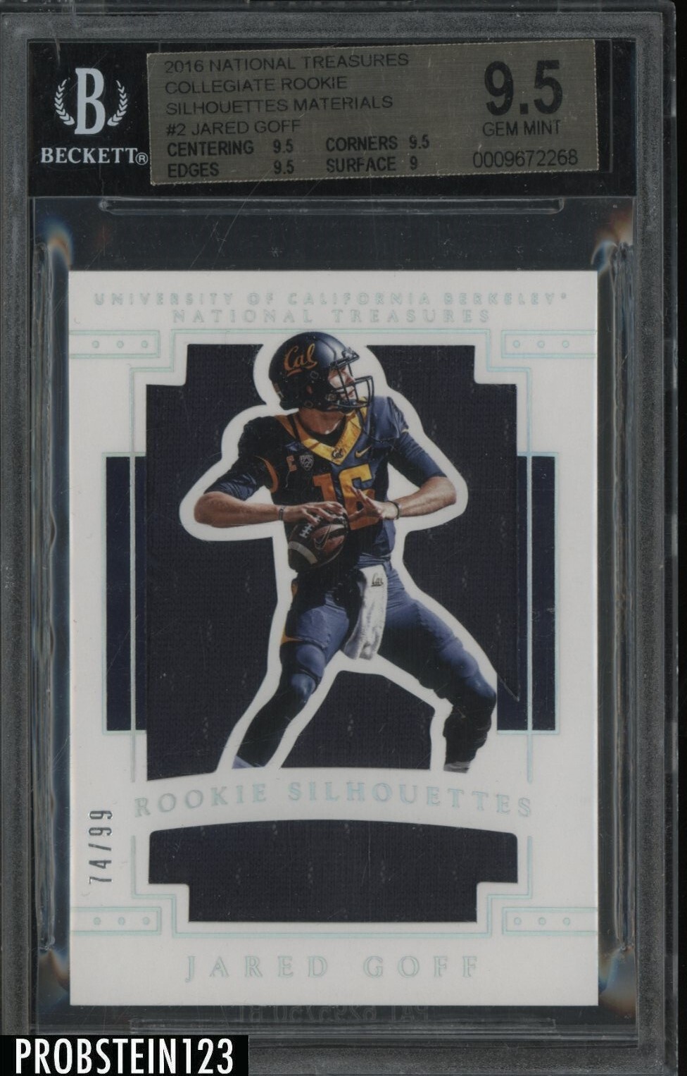 Jared Goff Panini National Treasures Collegiate Rookie Silhouettes #2 Base